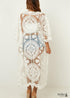 Vestido tipo cárdigan con bordado de encaje bohemio Steph